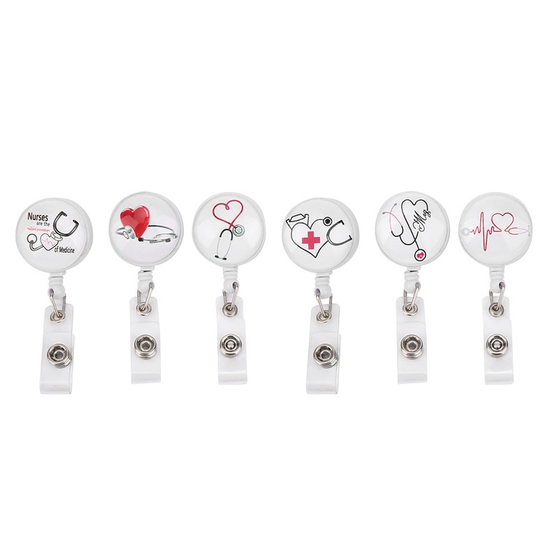 Retractable Badge Reel Clip Portable Nurse ID Name Card Badge