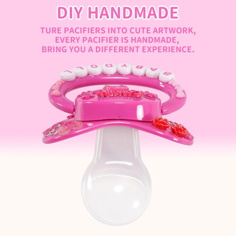 CutiePlusU Adult Sized Pacifier Dummy for Adult-Big Shield DIY Handmade-Love