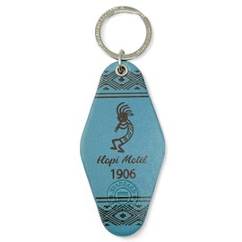 Standard Factory mkr-014 Motel Hotel Key Chain Genuine Leather Key Ring for Men and Women, Turquoise