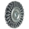 Weiler 17687 4" Stem-Mounted Knot Wire Wheel, .014" Steel Fill,