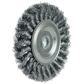 Weiler 17687 4" Stem-Mounted Knot Wire Wheel, .014" Steel Fill, 1/4" Stem, Made in The USA (Pack of 5)