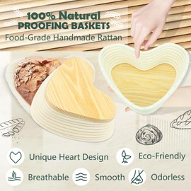 Aivher Sourdough Bread Baking Supplies, Heart Shape Sourdough Starter Kit, Bread Proofing Basket, Bread Making Tools, Sourdough Proofing Basket, Bread Baking Supplies Gifts for Bakers Beginners