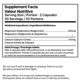 Raw Nutritional Magnesium Bisglycinate | 200mg High Absorption Magnesium Capsules | Muscle Recovery, Relaxation, Bone Support | 60 Capsules