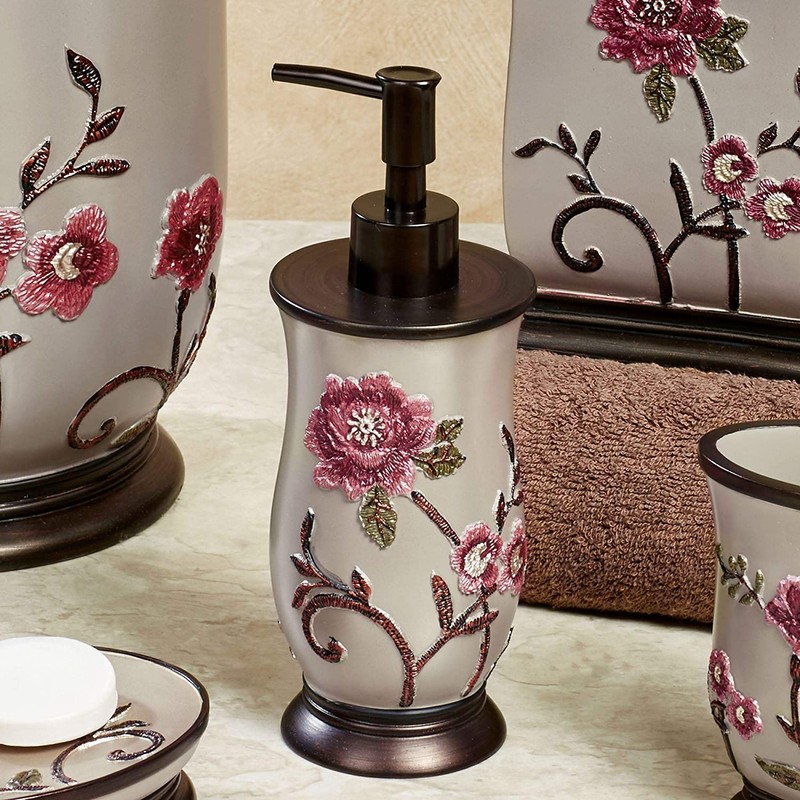 Popular Bath Soap Dispenser/Lotion Pump, Larrisa Collection, Rose Design ,