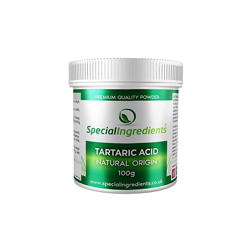 Special Ingredients Tartaric Acid Powder 100g Premium Quality - Vegan,