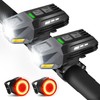 Easymaxx 2Pack Bike Light Set, Rechargeable Bicycle Lights for Night