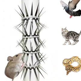 V-CHEETONG Animal Repeller Defender, Stainless Steel Sharp Blade Spikes Scarer Device,Deterrent Strips Fence for Pipes Acces and Climb (49.2 Feet)