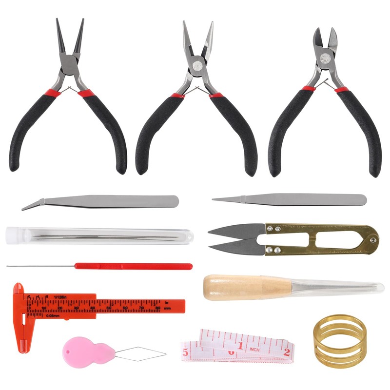 ALMOCN 19pcs Jewelry Making Tools Kit with Zipper Storage Case