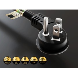 Cable Leader Ultra Low Profile Power Extension Cord (NEMA 5-15P to NEMA 5-15R) 3 ft