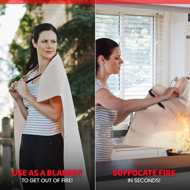 Emergency Fire Blankets for Home, Fiberglass Fire Resistant 1m x