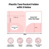 SUNEE 3 Hole Pocket Folders (6 Pack, Pastel Color), Plastic