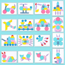 Kids Puzzle Educational Toys for Toddlers Boys & Girls 3-5 Years Old Wooden Craft Kits for Toddler Kids 3 Years Old Montessori Arts Kits Fine Motor Stacking Toys Puzzles 180pcs +Guiding Cards 8pcs