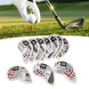 10 Pcs PU Leather Club Protective Iron Headcover, Deluxe Interior