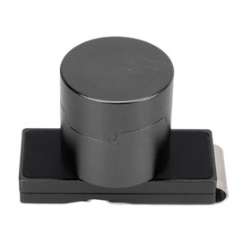 Naroote Pool Chalk Holder, Chalk Holder Aluminium Alloy Round Snooker Box Magnetic Billiard with Fixed Clamp/for Storing (Black)