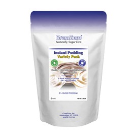 GramZero Variety (Vanilla, Chocolate, Butterscotch, Banana, Lemon) Sugar Free Pudding Mix 5-Pack, Great For Nutrition Club Meal Replacement Shakes, Low Calorie Dessert, Stevia Sweetened