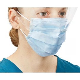 De Royal PROCEDURE FACE MASKS WITH EYE SHIELD ( Splash ShieldZ ) 25/BX DEROYAL 23-410
