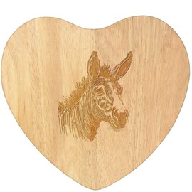 'Donkey ' Wooden Heart Shaped Chopping/Cutting Board (WB00072075)