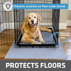 Drymate Dog Crate Mat Liner, Absorbs Urine, Waterproof, Non-Slip, Washable Puppy Pee Pad for Kennel Training - Use Under Pet Cage to Protect Floors, Thin Cut to Fit Design (USA Made) (LGrey)(29"x50")