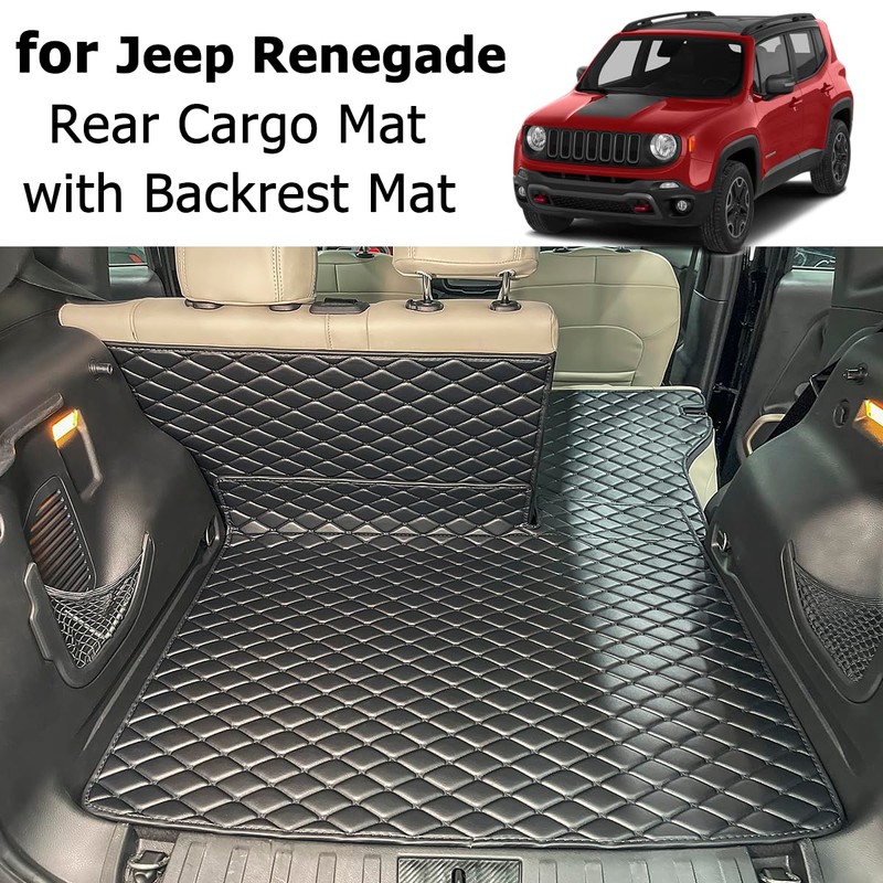 7DEEKEI for 2016-2024 Jeep Renegade Trunk Mat and Rear Backrest