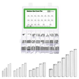 sourcing map 220Pcs 1 Set of 22 Sizes Dowel Pins 304 Stainless Steel Support Shelves Pegs Fasten Elements Assortment Kit, Silver