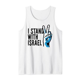 I Stand With Israel Victory V-sign Hand Gesture Vintage Tank Top