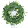 Home Hanging Artificial Plants Wreath Green Leaf Wreath Decoration for