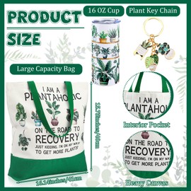 Zoooyawn Gardening Gifts for Women Set of 9 Gardeners Plant Themed Sun Hat for Mom Lady Plant Tote Bag Tumbler Lid Garden Apron Gloves Key Chain Garden Tools Birthday Gifts for Her