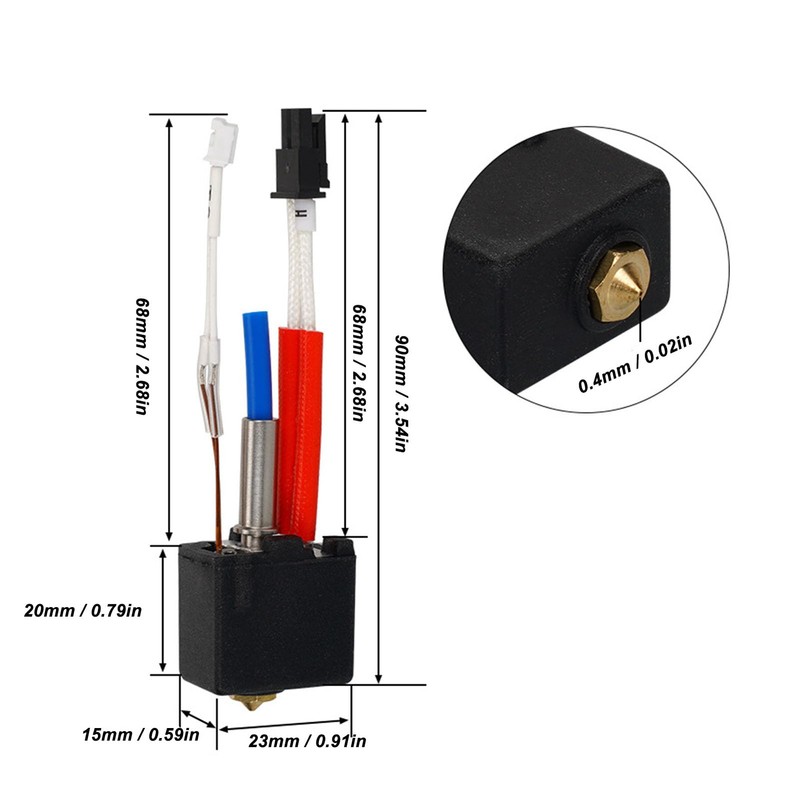 Kit Hotend de Impresora 3D Kit de Boquilla Hotend Extrusora