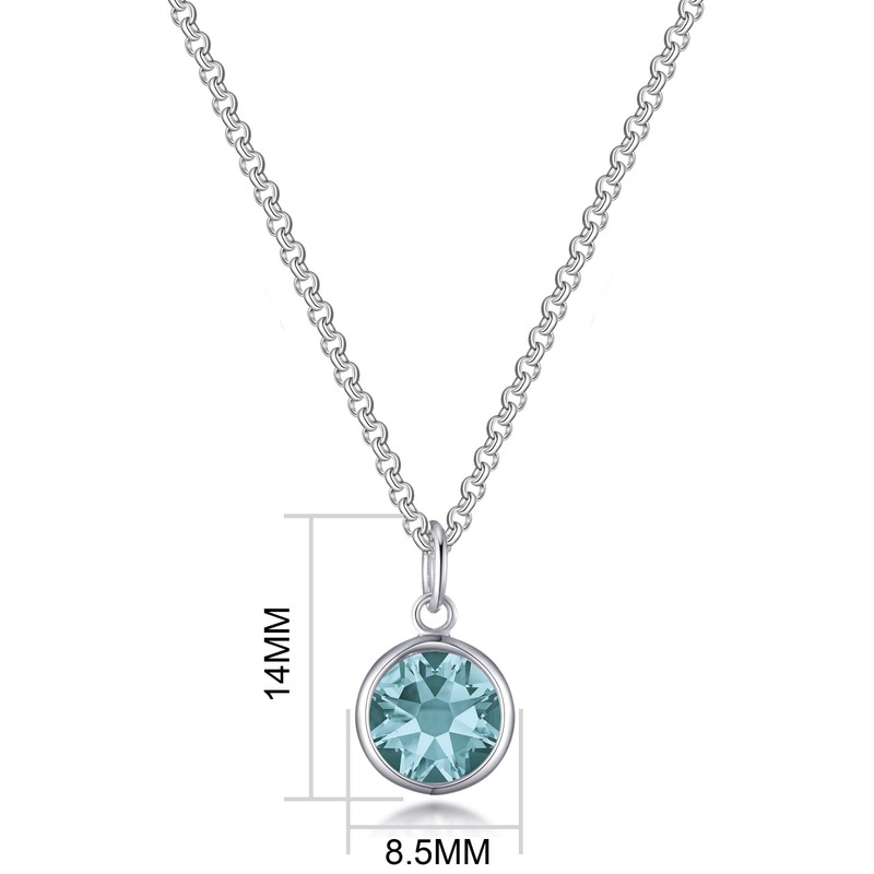 Philip Jones Blue Crystal Necklace Created with Zircondia® Crystals