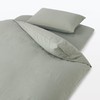 MUJI 84232831 Washed Futon Sheets, S, Shallow Fitted Sheet, Green