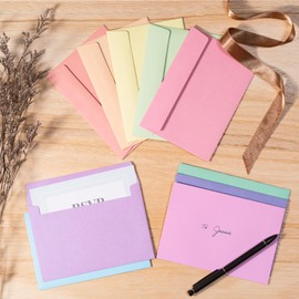 A4 Envelopes, 100-Pack Colored Envelopes 4x6, Envelopes for Invitations, Pastel Colored Envelopes, A4, 4 1/4 x 6 1/4 Inches, 10 Pastel Colors
