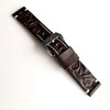 Dark Brown 22mm Tooled Embossed Genuine Premium Leather Band Strap