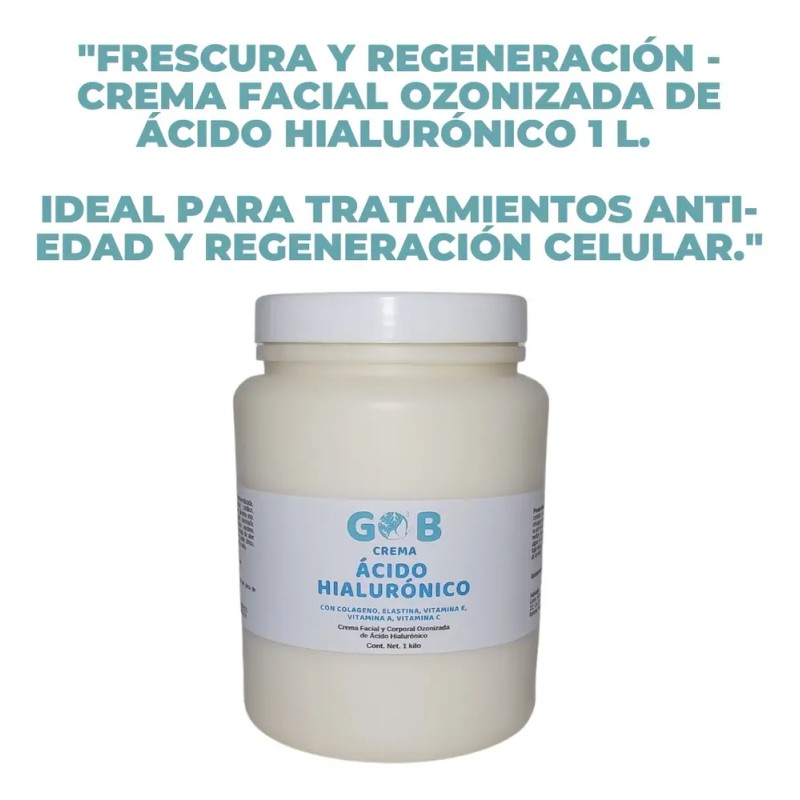 Gob crema facial ozonizada 1 kg | ácido hialurónico humectante