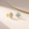 3.6 CTW S925 Sterling Silver Four Leaf Clover Moissanite Stud