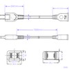 Extension Cord, Thin, 2.6 ft (7 m), White, Swing Plug,