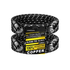 VANDESAIL 2 Pack XLR Cables 10ft XLR to XLR Microphone Cable Nylon Braided