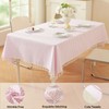 meioro Striped Tassel Table Cloth Square Kitchen Tablecloth, Pink, 90×90cm