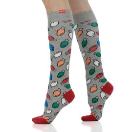 VIM & VIGR Cotton 15-20 mmHg Graduated Compression Socks (Heathered Grey & Multi Vintage Lights, Medium/Large (2))