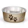 Loving Pets Metallic Bella Bowl, Medium, Champagne
