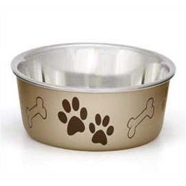 Loving Pets Metallic Bella Bowl, Medium, Champagne