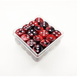 Cube Time 7801 Cube W6 12 mm, Alyen Red Sundown m/Silver (32 Eye Cubes in Transparent Box)