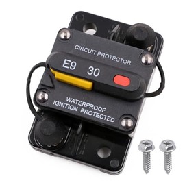 T Tocas T Tocas 30 Amp Circuit Breaker with Recessed Switch Design for Boat Trolling Motor Marine ATV | Waterpoof IP67 Protection with Manual Reset DC 12V-48V 30A