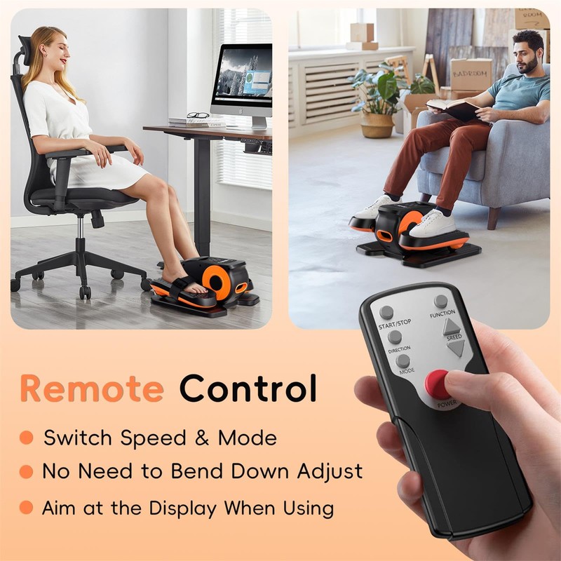 Under Desk Elliptical Machine,Foot Exerciser for Seniors Fully Assembled, Quiet
