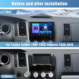 4GB+32GB Car Stereo Android 13 for Toyota Tundra 2007-2013 Sequoia 2008-2018 10.1 Inch Touch Screen Car Radio Wireless CarPlay GPS Navigation 5GWiFi BT Mirror Link Steering Wheel Control (Fit for JBL)