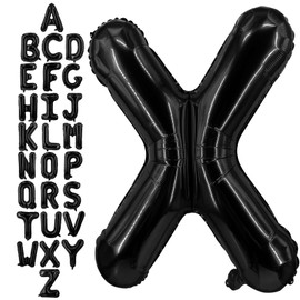 40 Inch Black Letter X Balloons, DIY Phrase Foil Alphabet Letter X Balloons DIY Word X Banner for Birthday Anniversary Celebration Graduation Party Supplies Decoration