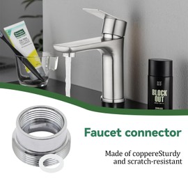 Lyvixora 4-Pack Faucet Aerator Adapter Set - Dual Size 16mm/20mm Female to 22mm Male Connectors - Chrome Plated Brass for Kitchen/Bathroom Tap Aerator Conversion