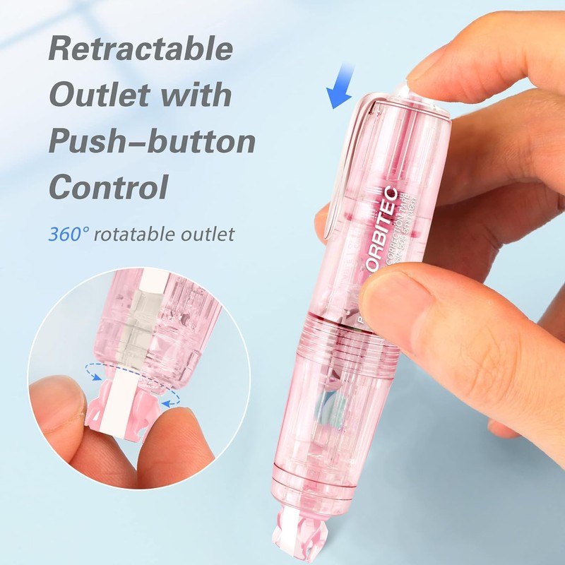 JUDENMEY Refillable Retractable White Out Correction Tape (Retractable)