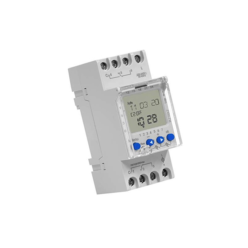 RELTECH RZSD2 230V Din Rail 2 Channel Digital Timer Switch