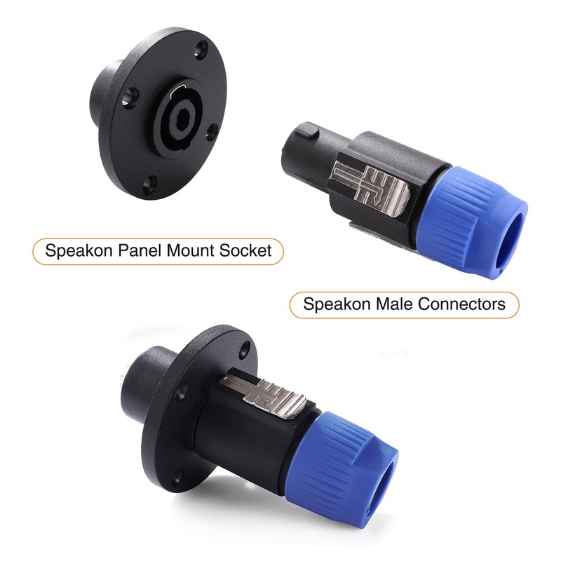 KUOQIY 4 Pieces 4-Pin Speakon Socket Adapter, Speakon Panel Twist