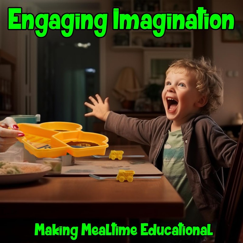 Kids Divided Plate with Utensils - Children's Meal Set with